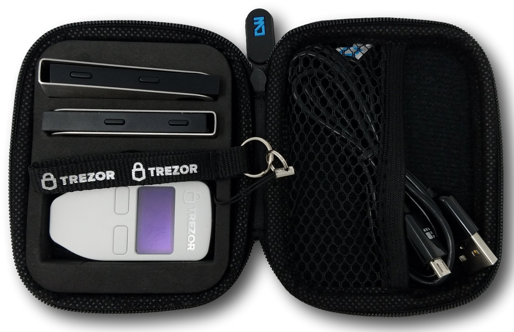 Trezor Ledger Nano S !   Combo Carrying Case With Zipper Bitcoin - 